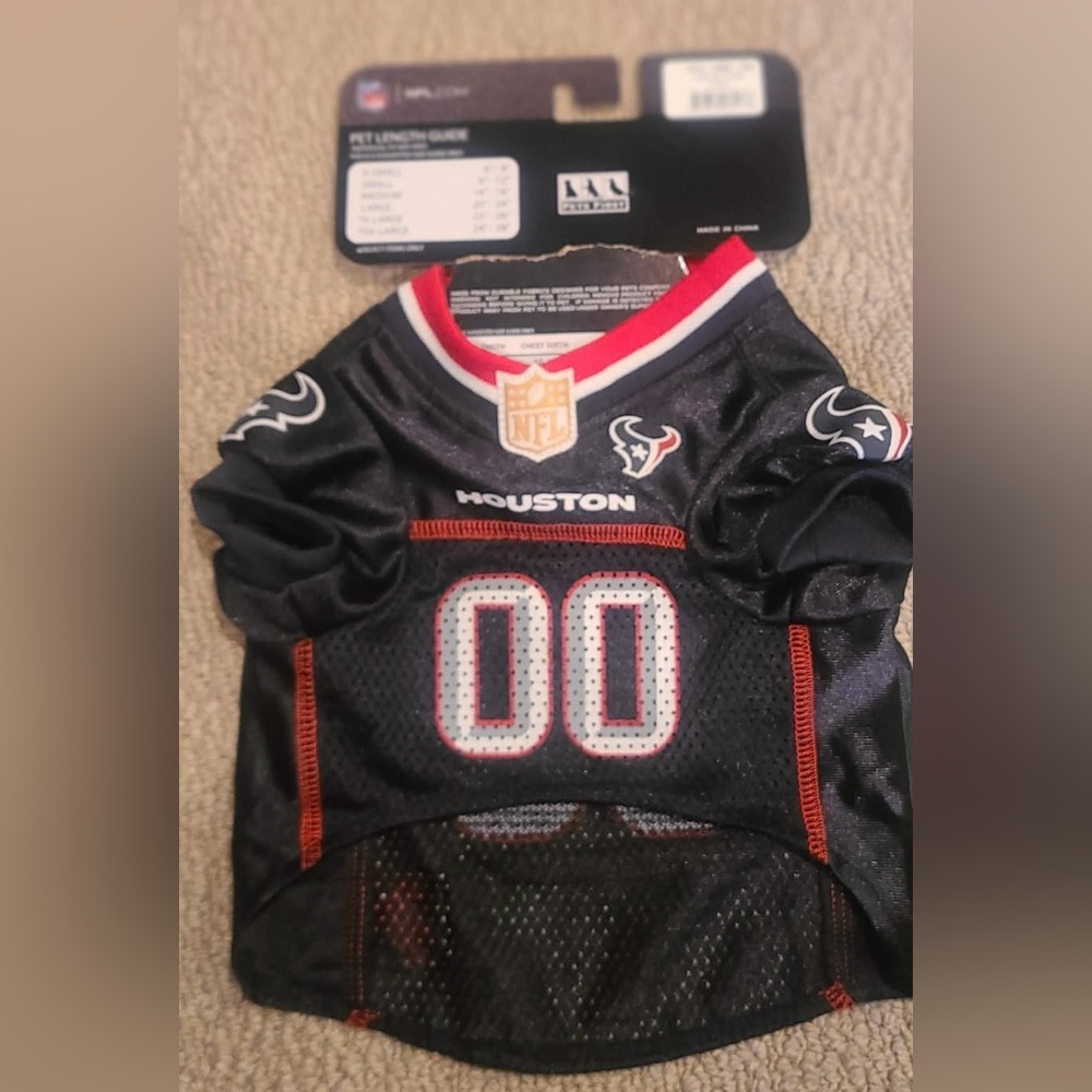 NFL Texans Pet Jersey with Red and White Stripes